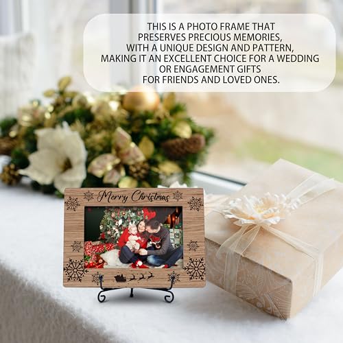 YQV Merry Christmas Picture Frame 5.7x8 in with Iron Stand - Christmas Gift for Kids