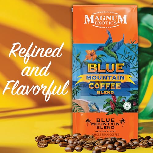 Unflavored Blue Mountain Coffee Blend 32 Oz - Medium-Light Roast Whole Beans