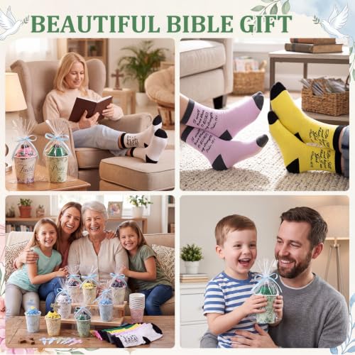 Christian Cupcake Socks Gift Set 12 Pairs Faith-Inspired Inspirational Design for Women - Bulk Religious Socks