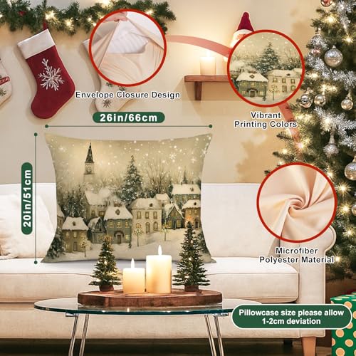 Lanpn Christmas Standard Pillowcase 20x26 Set of 2, House Forest