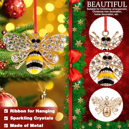 BIZIBAFF Bee Christmas Ornament - Metal Yellow Bee Decor Gift for Women, A- Bee