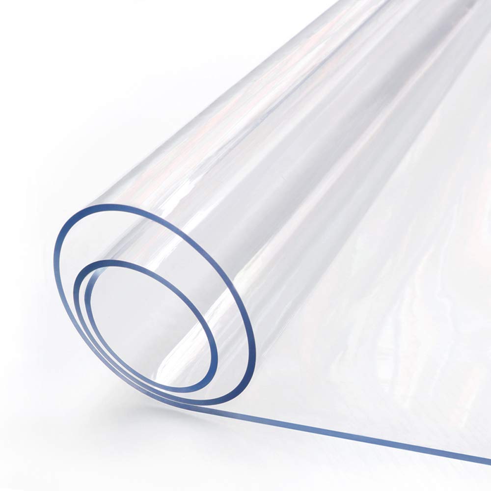 36 x 108 Inch Clear Plastic Dining Table Protector Tablecloth Desk Pad Mat Wooden Furniture Coffee End Office Conference Dinner Table Top Protection Countertop Cover Waterproof Rectangular PVC Vinyl