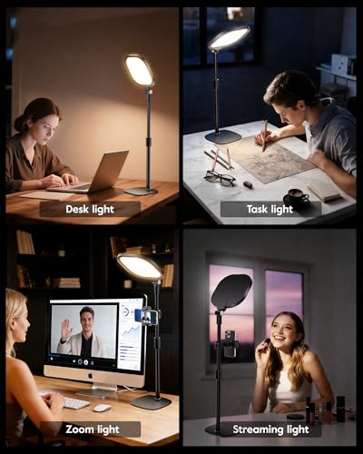 LitONES Video Conference Ring Light with Stand - 30 Modes, CRI>98, Black
