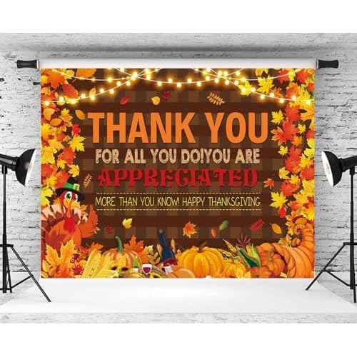 Fall Thanksgiving Backdrop Fall Thank You for All You Do Photography Backgound Thanksgiving Appreciated Friendsgiving Give Thanks Party Decorations Banner Supplies Photo Props (2.1x1.5m)