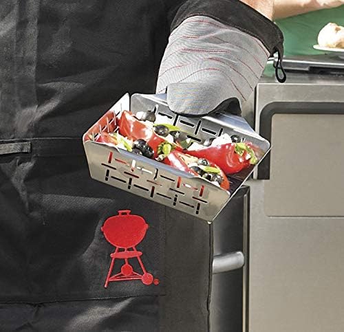 Weber Style Stainless Steel Vegetable Basket - Durable Grill Accessory for Side Dishes, Fits All Grills