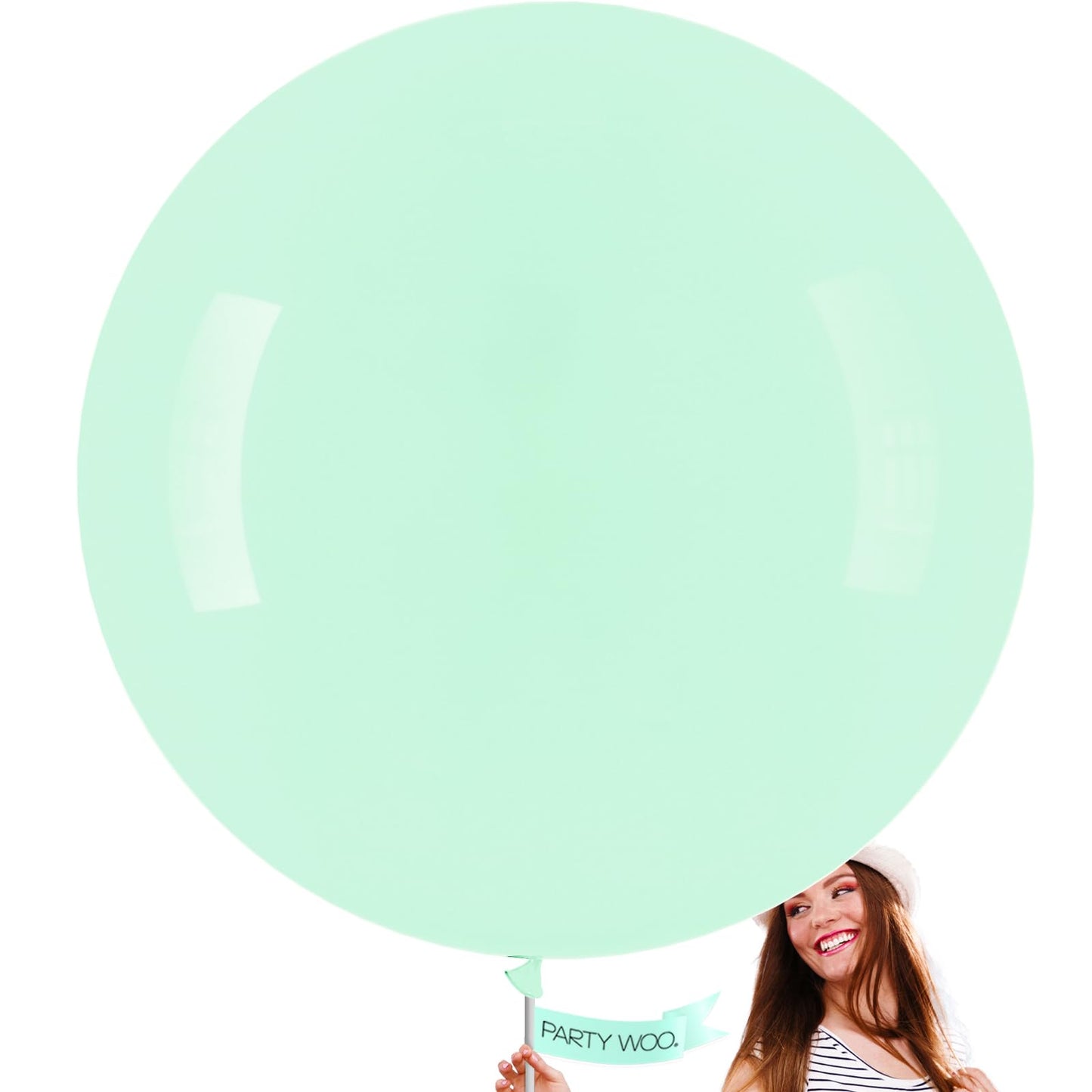 PartyWoo Mint Green Large Balloons 4 pcs 36 Inch Pastel Green Light Green Giant Big Jumbo Balloons for Birthday Baby Shower Wedding Anniversary Graduation Party Decorations, Green-Q06