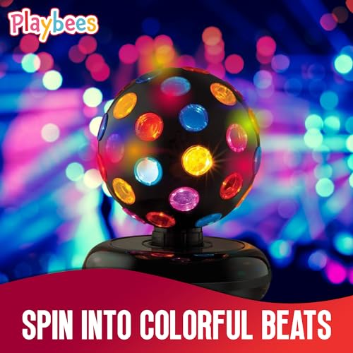 Playbees 11-Inch Rotating LED Disco Ball Light for Parties & Home Decor