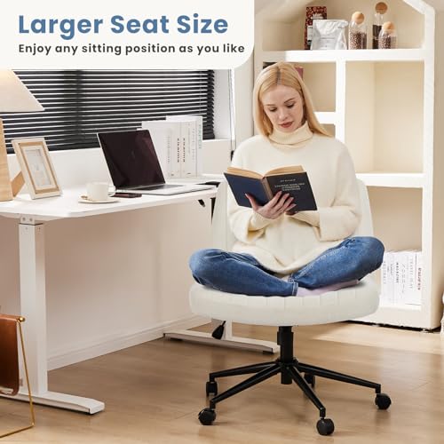 Ivory DUMOS Cross Legged Vanity & Office Chair - Home & Office Use