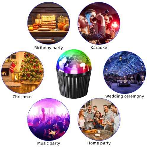 LED Disco Ball Light with Remote -2 Sets of RGBW Multi-Color Flashing Dance Table Lamps, Suitable for Birthdays, Christmas£¬Weddings KTV£¬Bar - Dance Projection Party Light.