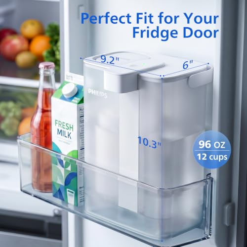 Philips 12-Cup Electric Water Filter Pitcher Dispenser - Slim, Fast Filtration