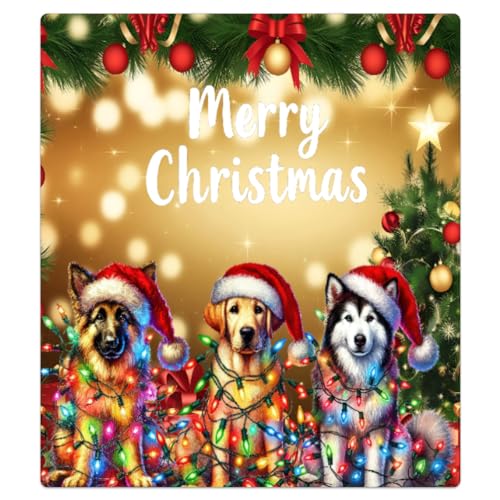 YoYoYuchong Christmas Dog Dishwasher Magnet Cover Front Decor - Funny Holiday Kitchen Accessory