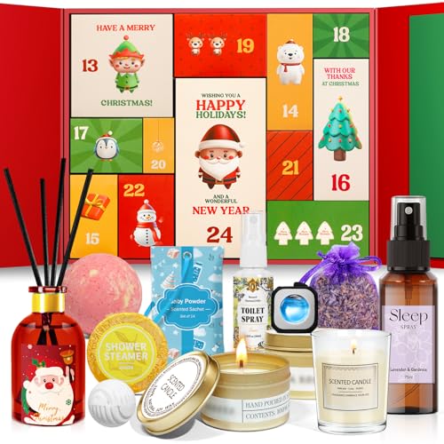 SCENTORINI 12 Days Christmas Advent Calendar Holiday Fragrance & Self-Care Gifts Set