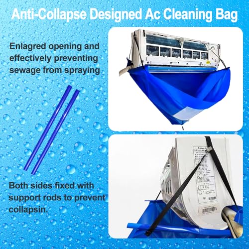 9pcs Air Conditioner Cleaning Kit with Support Rods for Split & Window Units