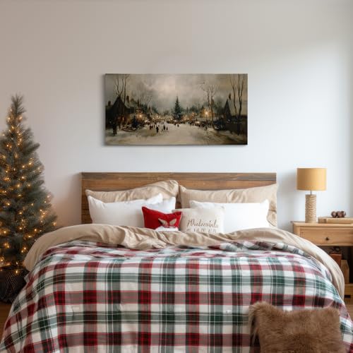 SVFGHGGN Rustic Farmhouse Vintage Neutral Winter Large Christmas