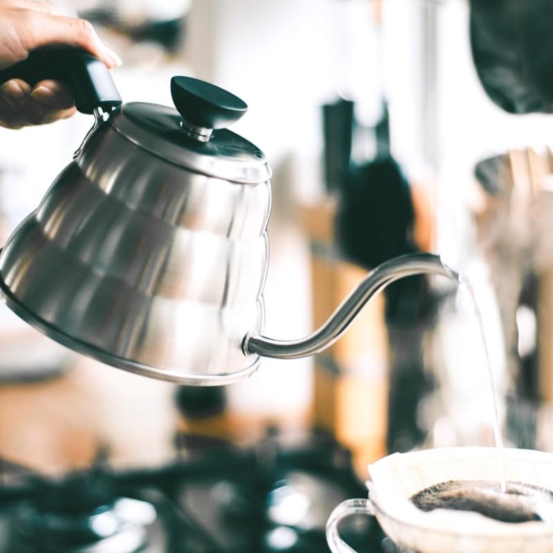 Hario V60 Buono 1.2L Stainless Steel Drip Kettle for Pour Over Coffee - Silver