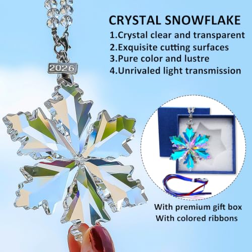 BAOXUE 2026 Crystal Snowflake Christmas Ornament - Crystal Variation