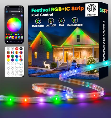 HeliosRibbon 33ft RGB+IC+CCT LED Strip Lights Warm & Cool White with Remote