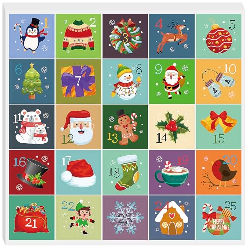 Lucleag 250PCS Christmas Advent Calendar Number Stickers for Kids,