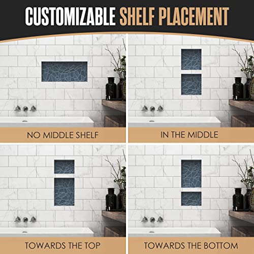 Shower Niche Insert Tile Ready 12x28 Inches Prefab Wall Box for Shower Storage - Houseables