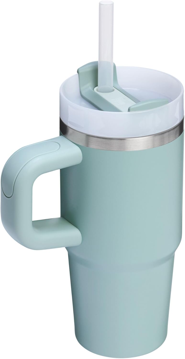 STANLEY Quencher H2.0 Tumbler - 14 oz Insulated Stainless Steel Cup with Handle & Straw | Seafoam Color