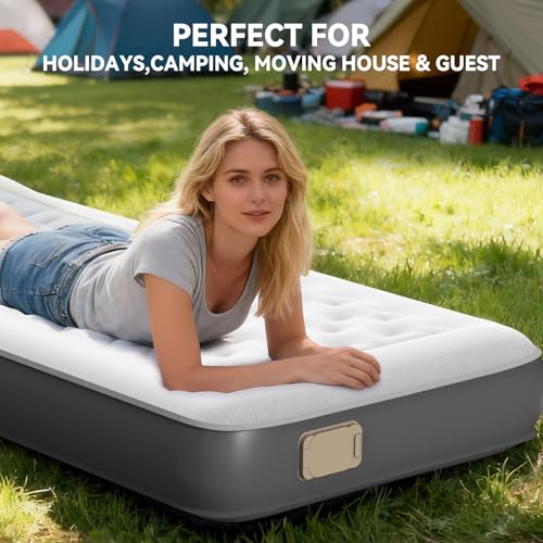 HiiPeak Queen Air Mattress with Built-in Wireless Pump 74.8x59x8.66 Inch, TPU Sleep Bed
