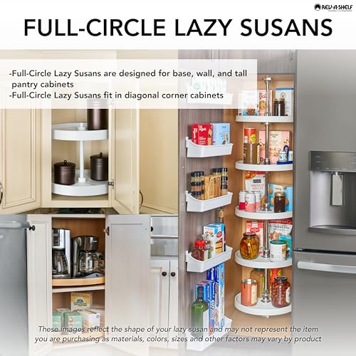 20-Inch White Full-Circle Corner Lazy Susan for Wall Cabinets - Dual Tier