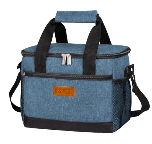 iknoe Insulated Lunch Bag, Foldable 8.5L Cooler Bag for Men & Women, Leakproof Thermal Design, Great for Office, Picnic, Travel, Lunch Box, Blue