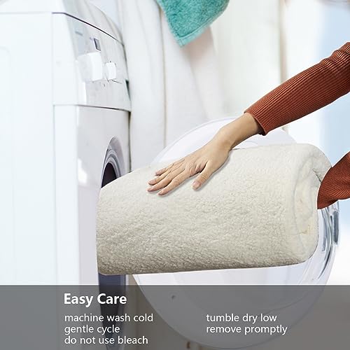 STONECREST White/Beige Sherpa Recliner Chair Cover 23" Regular Slipcover - Stay in Place, Non-Slip Faux Leather Back, Winter Cozy