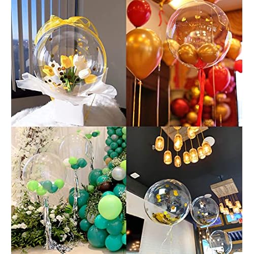 20 Inch Bobo Balloons Bubble Balloons, 10 Pcs Clear Bobo Balloon, Large Transparent Bubble Balloon for Christmas Wedding Birthday Party Decoration