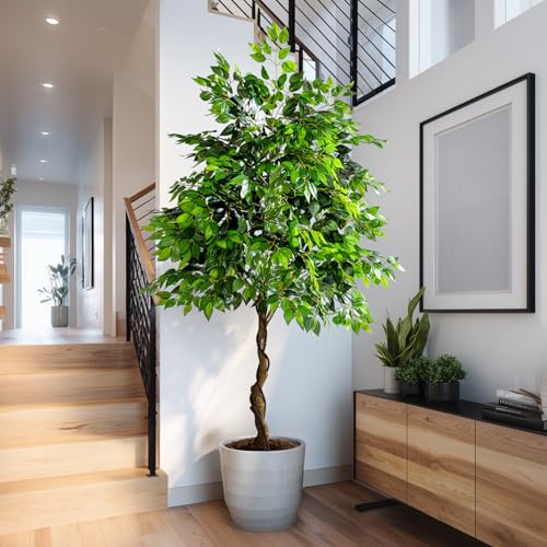 Erimda 7ft Artificial Ficus Tree for Home & Office Decor Faux Silk Plants