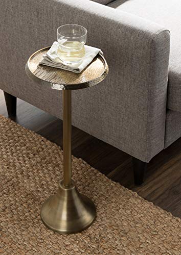 Kate and Laurel Sanzo Bohemian Side Table - Small Gold End Table for Display & Storage