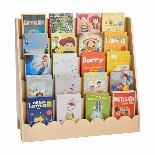 VEVOR 5-Tier Montessori Kids Bookshelf - Wooden Toddler Book Organizer