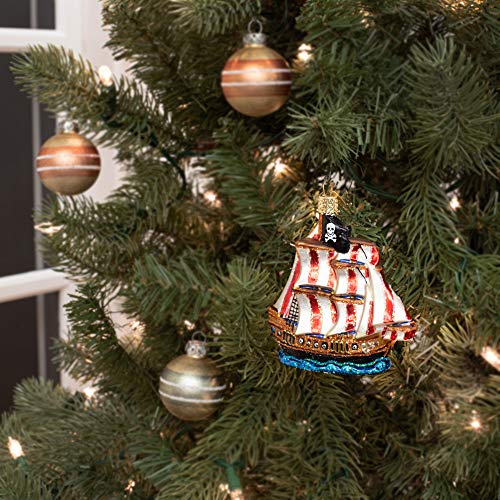 Old World Christmas Pirate Ship Glass Blown Christmas Ornaments - Holiday Tree Decor