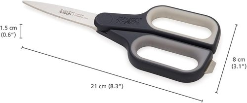 Joseph Joseph PlusCut Kitchen Scissors - Japanese Stainless Steel Blades & Soft-Grip Handles