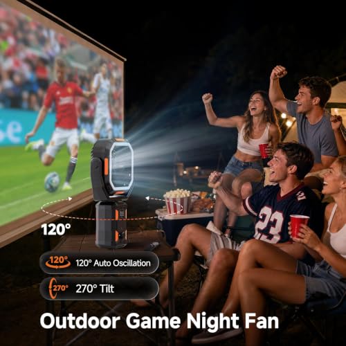 OGERY Camping Fan, Portable Fan with Adjustable Height Stand,