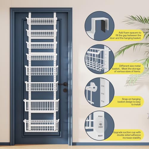 Over The Door Pantry Organizer 8-Tier Shelf - Black & White Variations