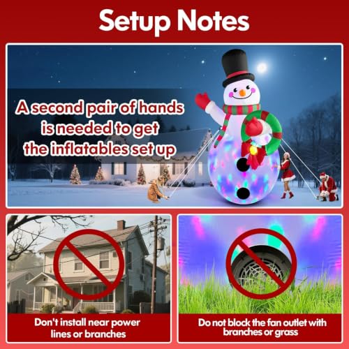 Danxilu 20 FT Tall Christmas Inflatable Snowman with Built-in Rotating LED Lights – Outdoor Yard Decor