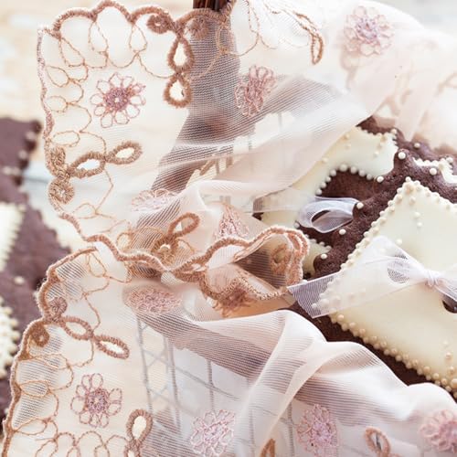 uxcell Light Purple Retro Lace Placemat 12x16 Inch 2-Pack Embroidered Table Mats