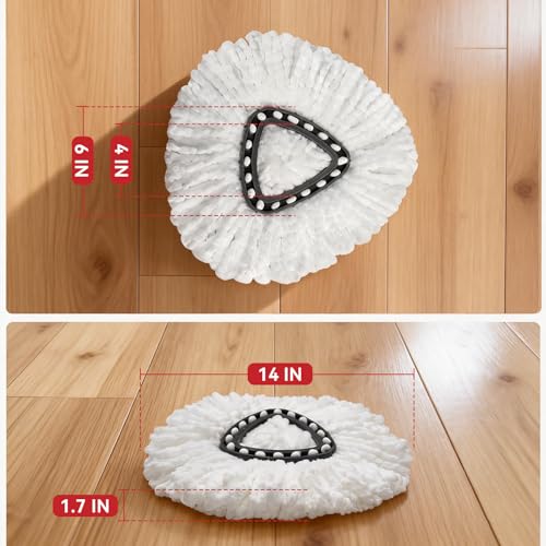 12 Pack Microfiber Mop Head Replacements for Single-Bucket System - Durable & Machine Washable