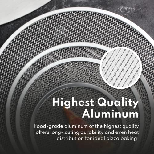 New Star Foodservice 16-Inch Aluminum Pizza Baking Screen - Silver, Commercial Pack of 6