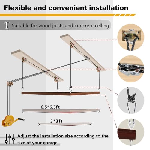 Overhead Garage Storage Lift Ceiling Mount with Electric Winch & Safety System