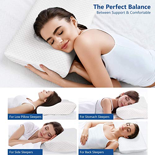 ZAMAT Memory Foam Pillow for Neck Pain Relief, Adjustable Orthopedic