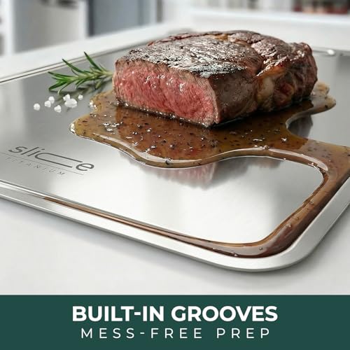15x11 Large Titanium Cutting Board for Kitchen - Food Safe, Non-Toxic, Dishwasher Safe, Double Thickness