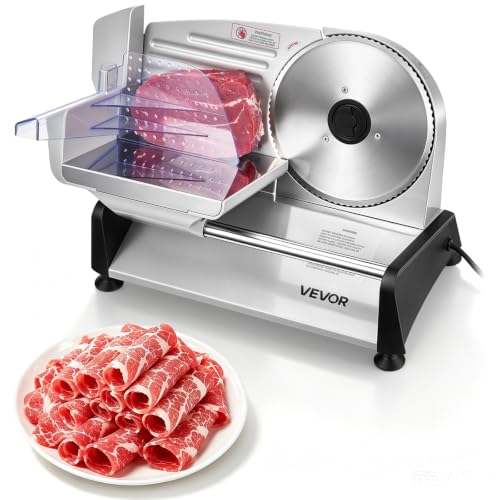 7.5 Inch Electric Meat Slicer 200W with Adjustable Thickness Food Slicer for Deli & Ham
