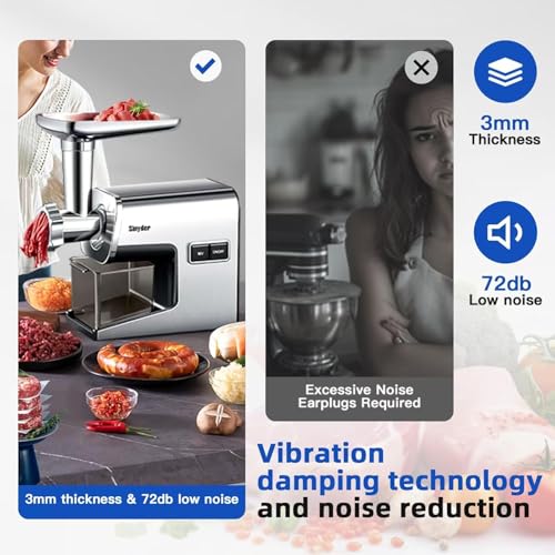Sinyder Electric Meat Grinder 3000W Max Stainless Steel Sliver