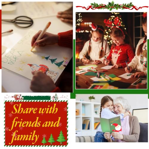 Crtiin 240-Piece Christmas Cards with Envelopes & Stickers, Classic Edition