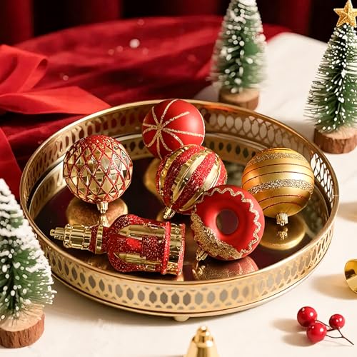70pcs Christmas Ornament Set - Shatterproof Baubles, Tree Toppers & Decorations