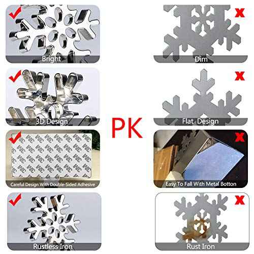 Hooqict Snowflake Christmas Stocking Hanger Sturdy Silver Metal Christmas Stocking Holder Stand 3D Snowflake Stocking Hangers for Mantel Christmas Fireplace Decorations Xmas Holiday Supplies