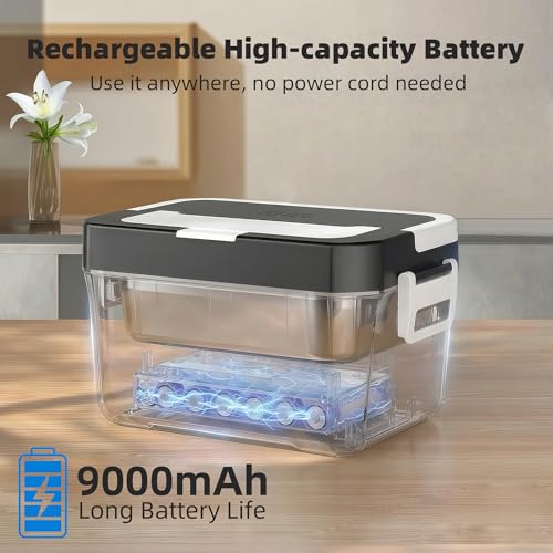 Vabaso 1.2L Cordless Electric Heated Lunch Box with App Control - Black