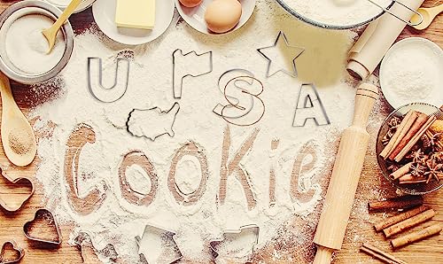Hying 6pc Patriotic Cookie Cutter Set – USA Map, Flag, Star & Letter Shapes